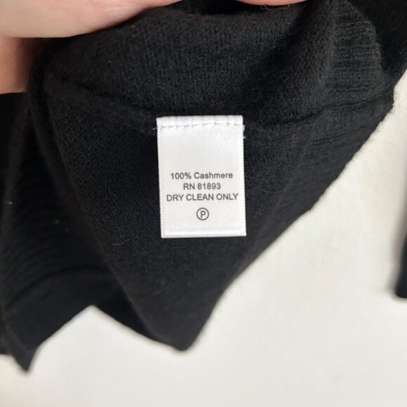 NWOT Isaac Mizrahi Live! Sweater 100% Cashmere Black Button Cardigan - Picture 8 of 8